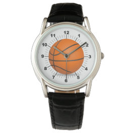 Manar Basketball Krona Black Leather Watch Armbandsur