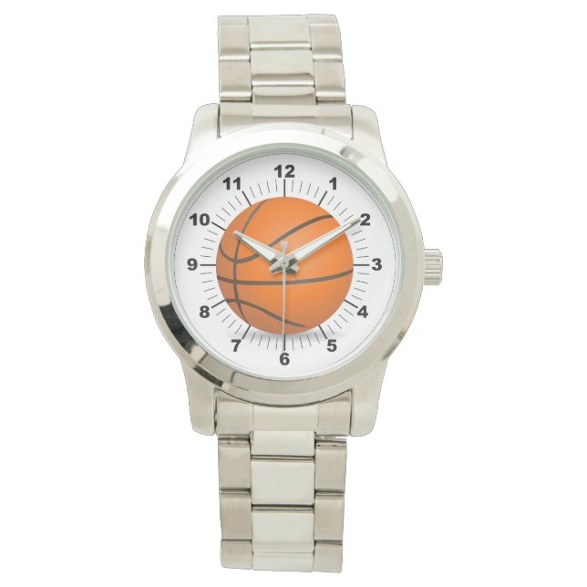 Manar Basketball Oversized Silver Bracelet Watch Armbandsur (Framsida)