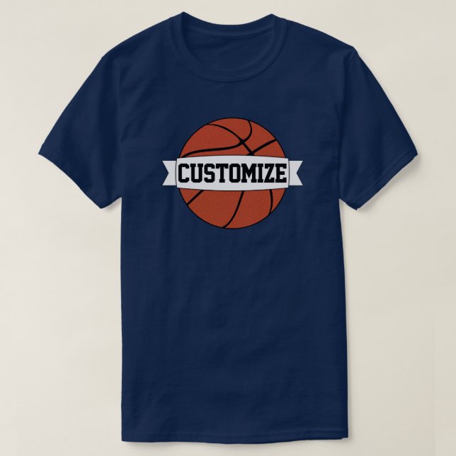 Manar Basketball Player eller Coach Anpassningsbar T Shirt (Design framsida)