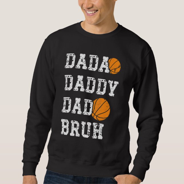 Manar Basketball Pops Fars dag Dada pappa Pappa Lång Ärmad Tröja (Framsida)