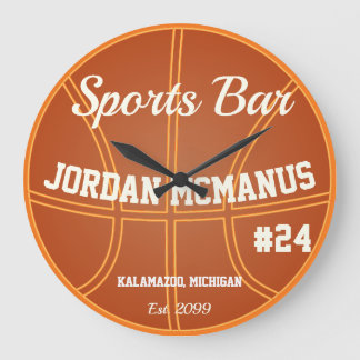 Manar Basketball Sports Pub Clock Sign Stor Klocka