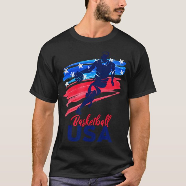 Manar Basketball USA stöder teamets skjortbasketb T Shirt (Framsida)