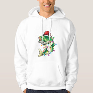 Manar Bass Fishing Santa Oh Snap-julfiske Hoodie