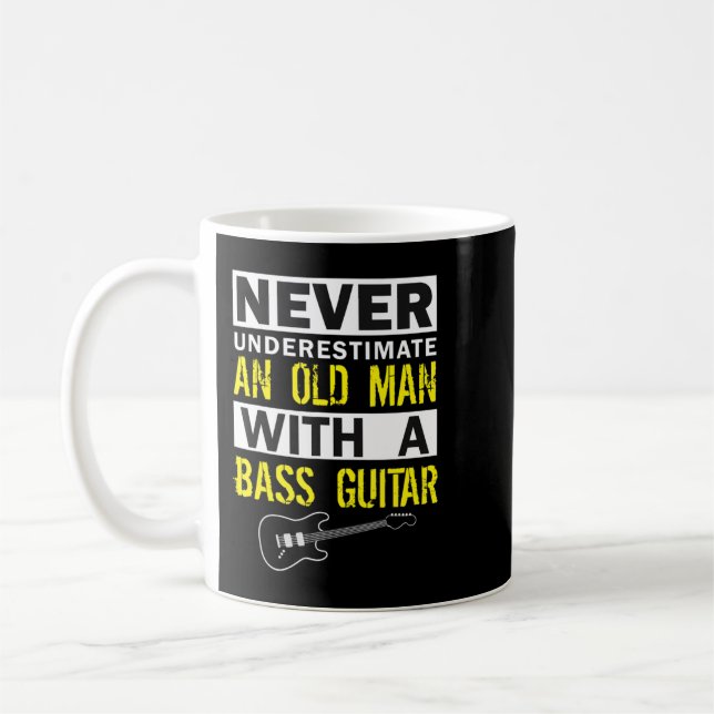 Manar Bass Player Musician Gift Far Grandfather  Kaffemugg (Vänster)