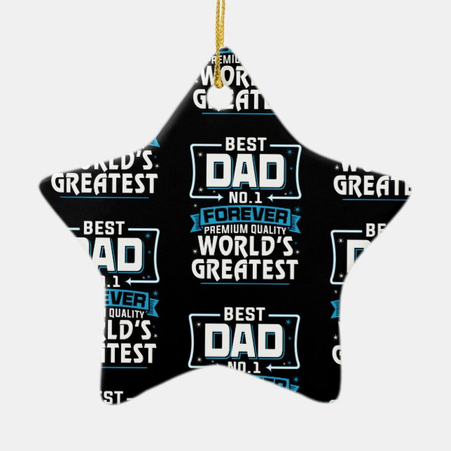 Manar Bästa Far Pappa Världsmästare nr 1 Julgransprydnad Keramik (Framsidan)