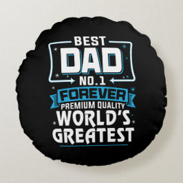 Manar Bästa Far Pappa Världsmästare nr 1 Rund Kudde