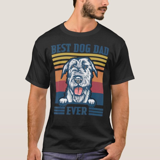 Manar Bästa irländska Wolfhound Pappa Alltid Hund  T Shirt (Framsida)