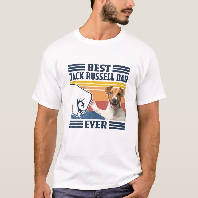 Manar Bästa Jack Russell Pappa Alltid Rolig hund Ä T Shirt (Framsida)