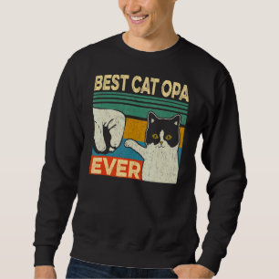 Manar bästa kassafond Opa någonsin Cat Pappa Fars Lång Ärmad Tröja