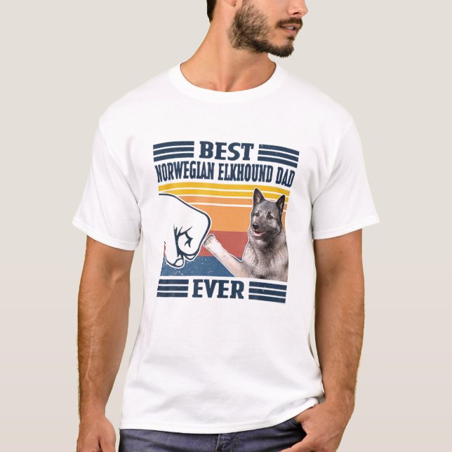 Manar bästa norska Elkhound Pappa Alltid Rolig hun T Shirt (Framsida)