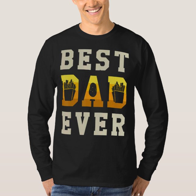Manar Bästa Pappa någonsin Fransk färdas potatisea T Shirt (Framsida)
