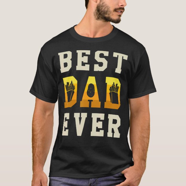 Manar Bästa Pappa någonsin Fransk färdas potatisea T Shirt (Framsida)