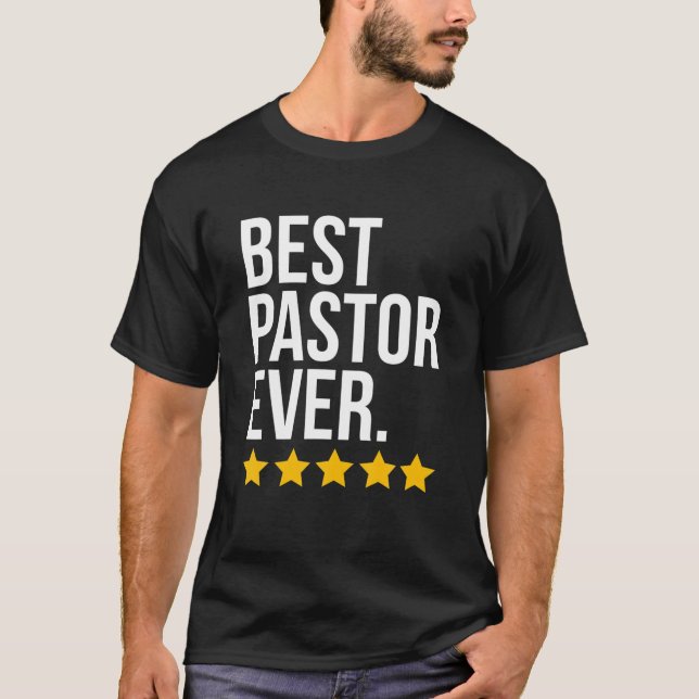 Manar bästa pastor nånsin Bishop-mästare T Shirt (Framsida)