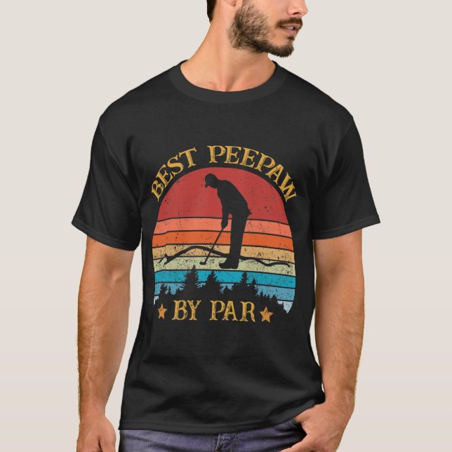 Manar bästa peepaw per par Fars dag Golf Älskare T Shirt (Framsida)