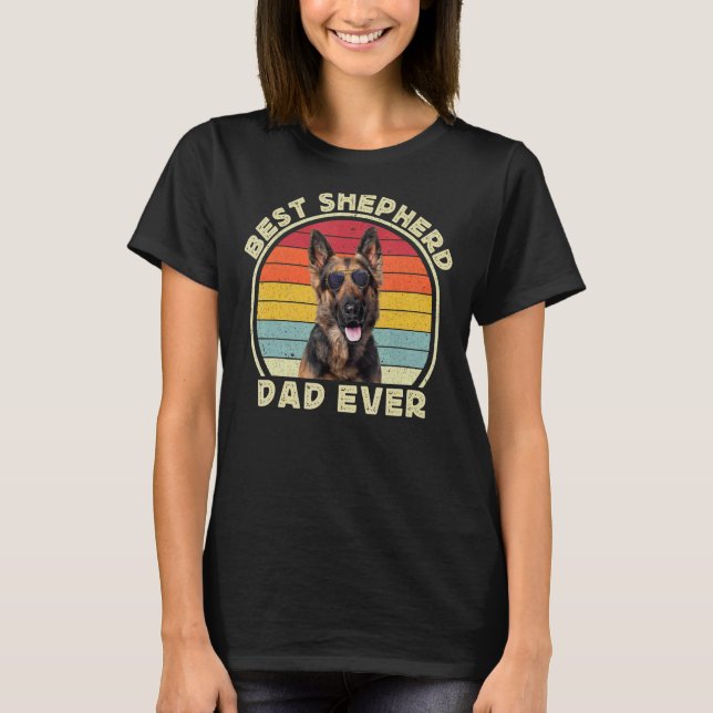 Manar Bästa tyska Shepherd Pappa För manar Shepher T Shirt (Framsida)