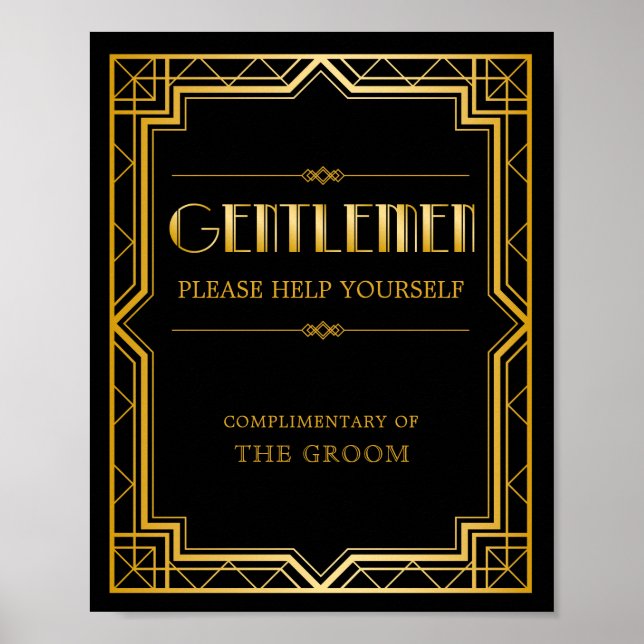 Manar Bathroom Basket Bröllop-tecken | Gatsby Art  Poster (Framsidan)