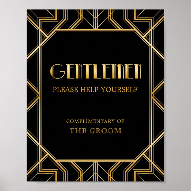 Manar Bathroom Basket Bröllop-tecken | Gatsby Art  Poster (Framsidan)