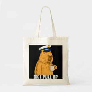 Manar båtkapten Capybara Ok i dra upp med Kaffe Tygkasse