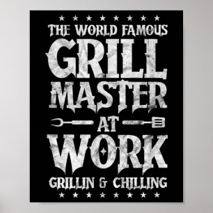 Manar Bbq Grillmaster Funny World Berömd Grill Poster