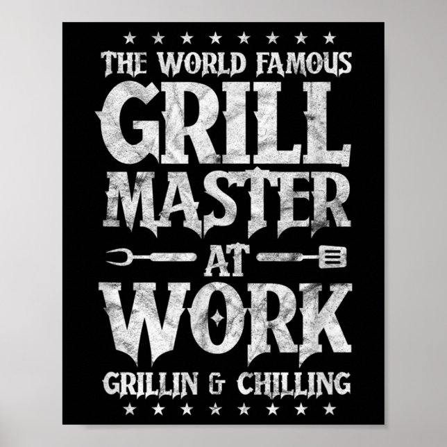 Manar Bbq Grillmaster Funny World Berömd Grill Poster (Framsidan)