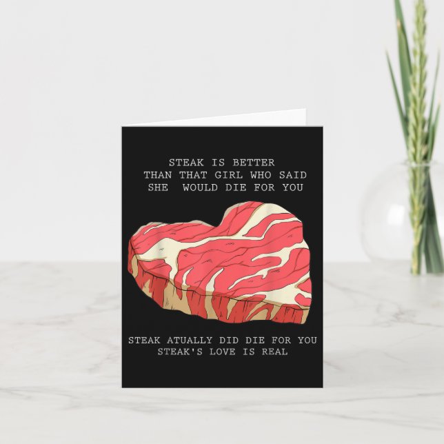 Manar Bbq Heart Graphic FUNNY Quote Single Meme Gr Kort (Framsida)