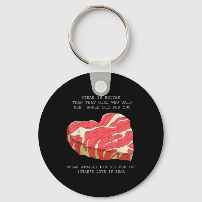 Manar Bbq Heart Graphic FUNNY Quote Single Meme Gr Nyckelring (Framsida)