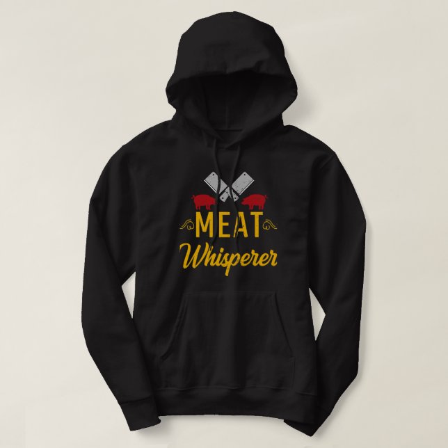 Manar BBQ Kött Whisperer Beef Barbecue Master Hoodie (Design framsida)