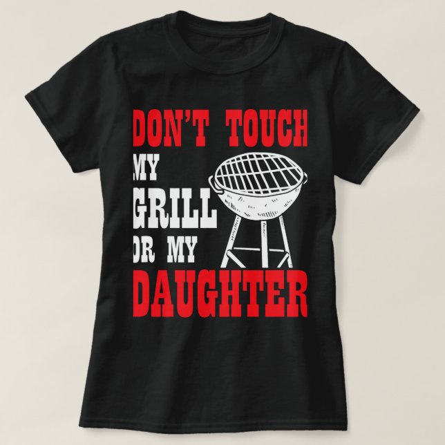 Manar BBQ Shirt Back Pappa är Grilling Funny Fa T (Design framsida)