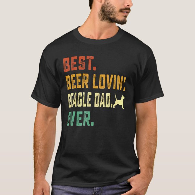 Manar Beagle Hund Best Beer Loving Beagle Pappa Fa T Shirt (Framsida)