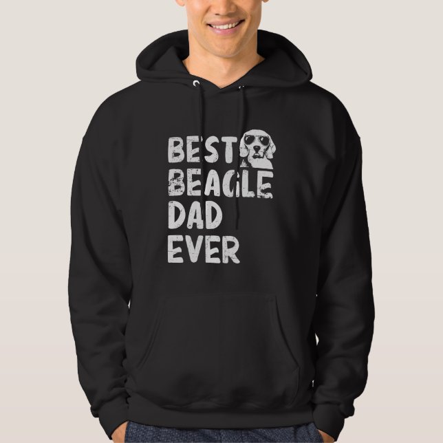 Manar Beagle Pappa Best Beagle Pappa Alltid Hund Hoodie (Framsida)