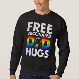 Manar Bear Free Fully Vaccinated Pappa Hugs Proud Lång Ärmad Tröja
