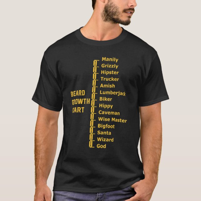Manar Beard Beard Length Chart Beard Mating Verkty T Shirt (Framsida)
