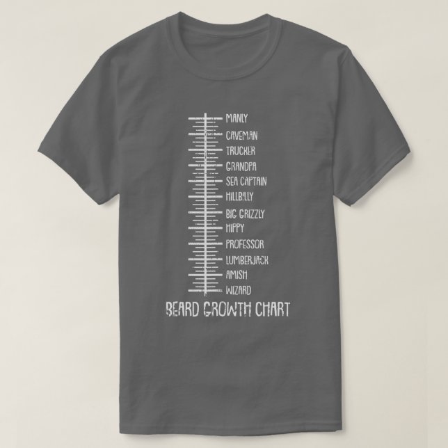 Manar Beard Length Bearded Man Funny Measurement C T Shirt (Design framsida)