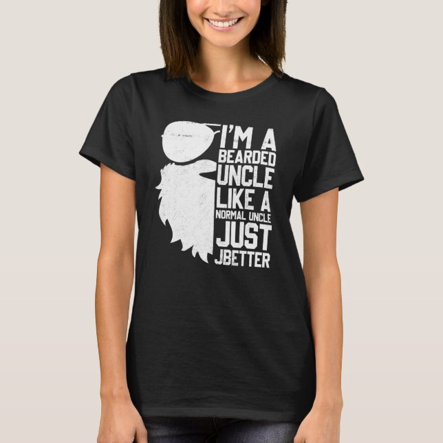 Manar Bearded farbror Beard Humor farbror T Shirt (Framsida)