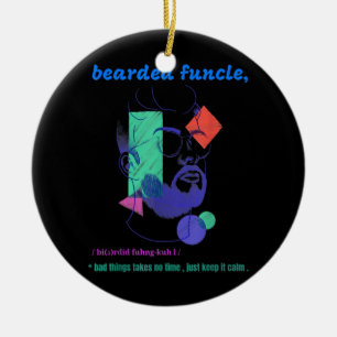 Manar Beared Funcle Manar Gifts Julgransprydnad Keramik