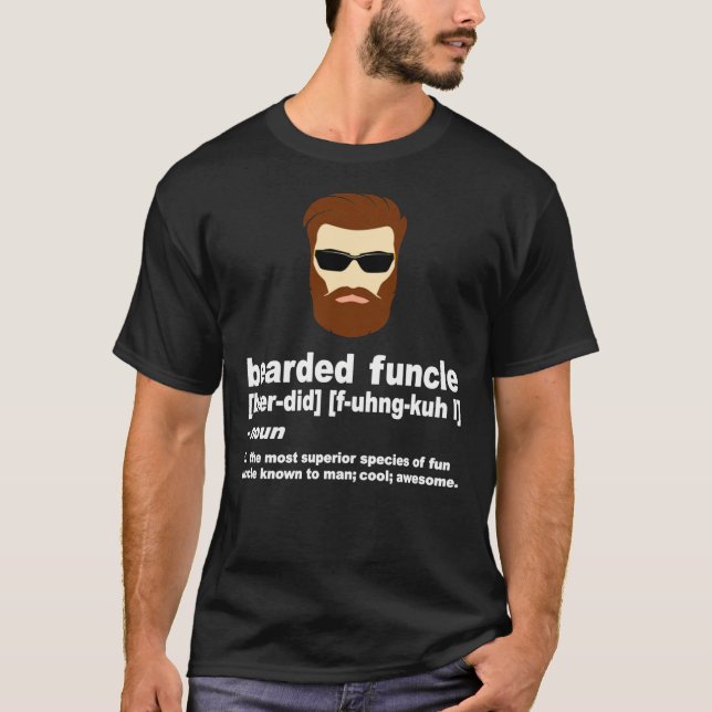 Manar Beared Funcle Shirt Funny Farbror Definition T (Framsida)