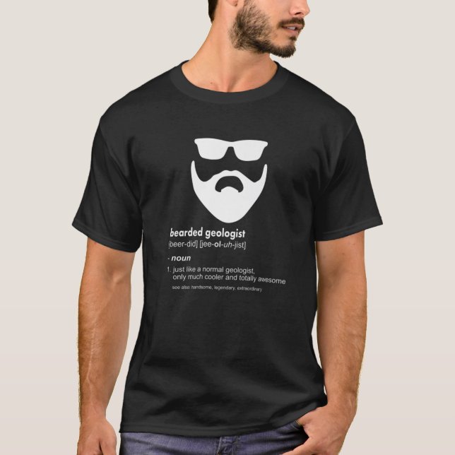 Manar Beared Geolog Funny Beard Geologi T Shirt (Framsida)