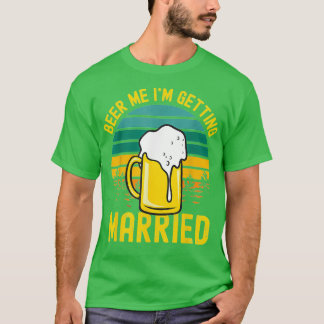 Manar Beer Gifta sig Funny Groom Bachelor Par T Shirt