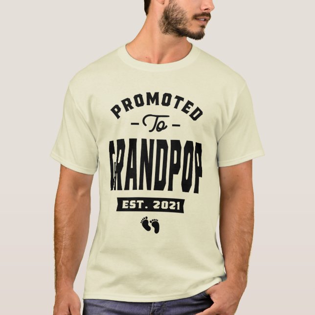 Manar befordrad till Grandpop-Gravid-meddelande T Shirt (Framsida)