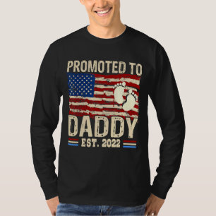 Manar befordrad till pappa 2022 American Flagga Ne T Shirt