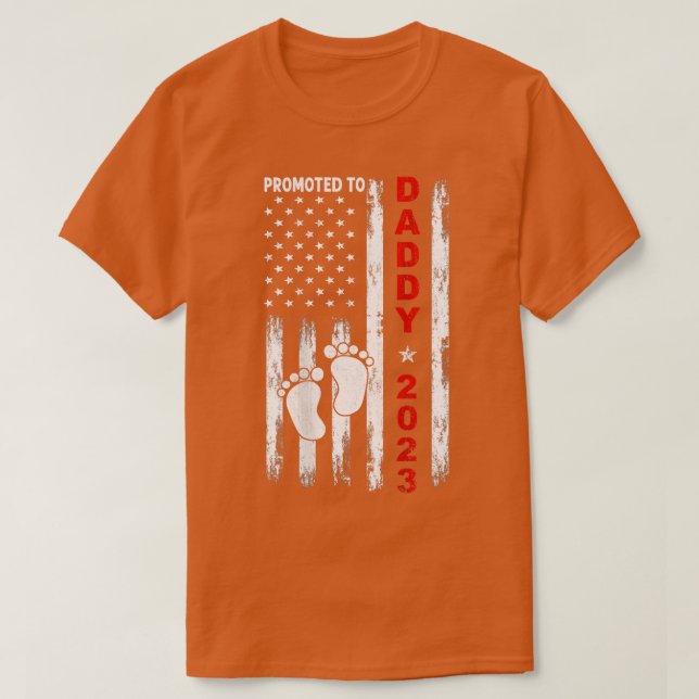 Manar befordrad till pappa 2023 American Flagga Ne T Shirt (Design framsida)