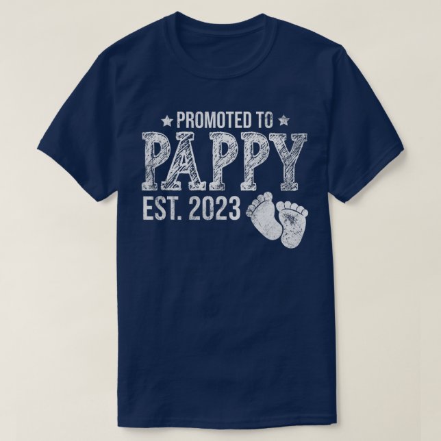 Manar befordrades till Graviden Pappy Est 2023 T Shirt (Design framsida)