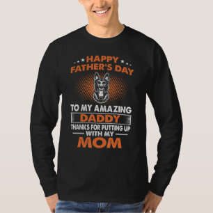 Manar belgisk Malinois Hund Pappa Lycklig Fars dag T Shirt