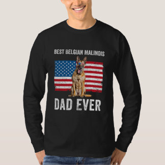 Manar belgisk Malinois Pappa American Flagga belgi T Shirt