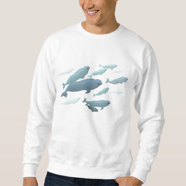 Manar Beluga Whale Shirt Whale Art Sweatshirt (Framsida)