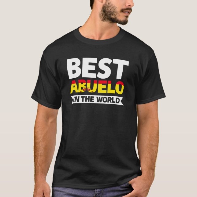 Manar Best Abuelo in World Grandfather T Shirt (Framsida)