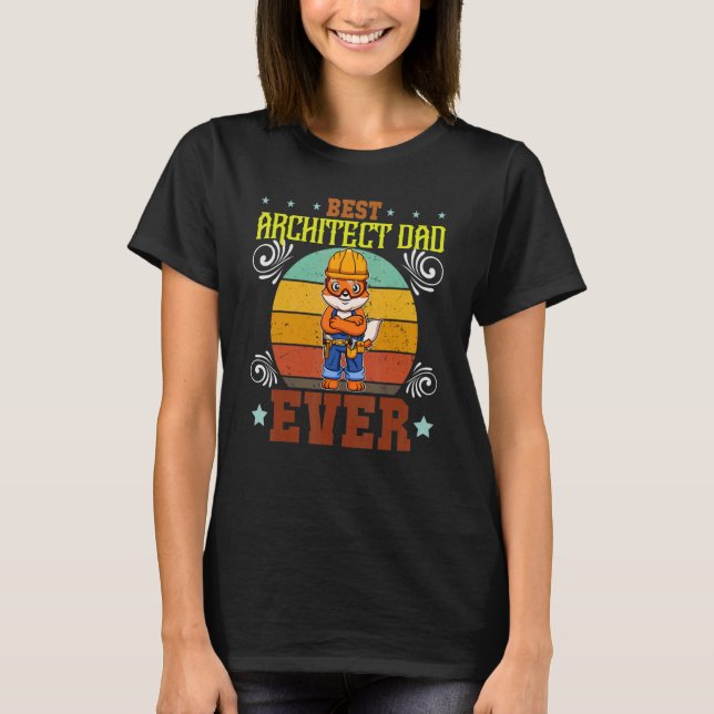 Manar Best Architect Pappa Alltid föredragande Far T Shirt (Framsida)