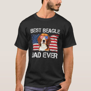 Manar Best Beagle Pappa Alltid American Flagga Da T Shirt