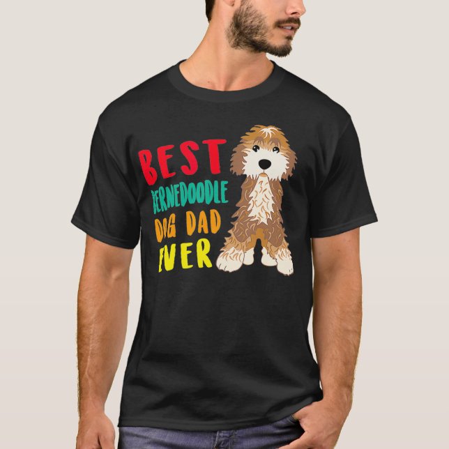 Manar Best BerneDoodle Hund Pappa Alltid Fars dag  T Shirt (Framsida)