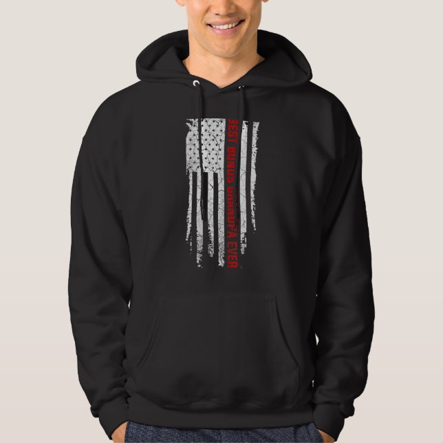 Manar Best Bonus Grandpa All American USA flagga T Hoodie (Framsida)